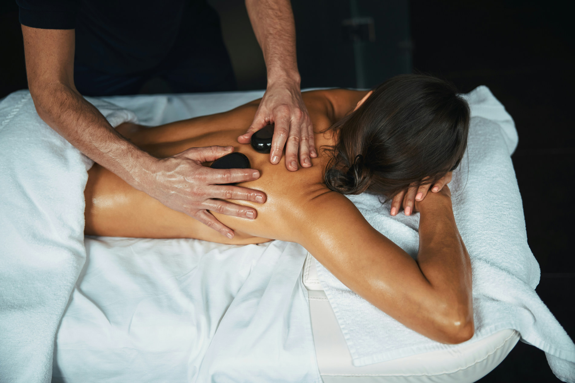 Hot stone massage treatment